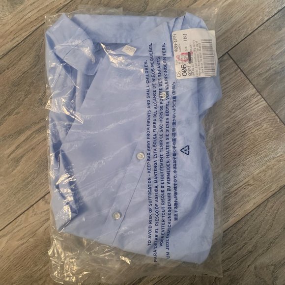 NWT LANDS' END UNIFORM BIG GIRL'S WOVEN BROADCLOTH TOP LIGHT SEA‎ BLUE 16 - Picture 9 of 10